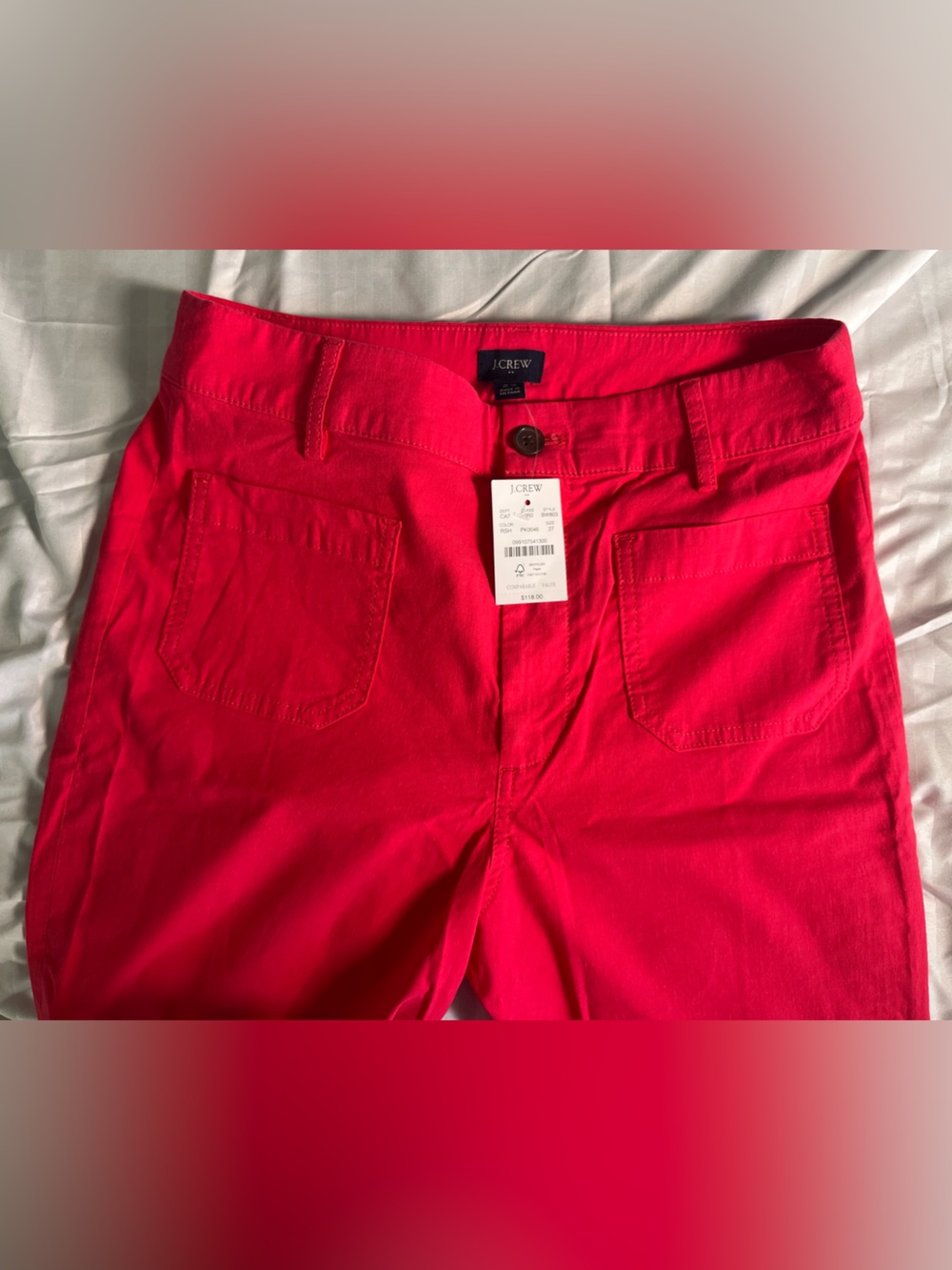J. Crew Vibrant Coral-Pink Chino pants